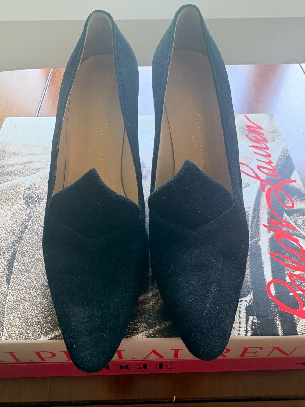 Black Suede Pointed Toe Women's Heels by STUART WEITZMAN